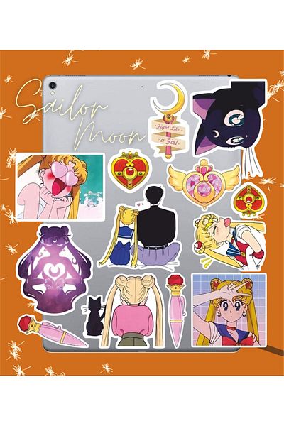 hediyenebak Sailor Moon Series 1 Sticker Set |   Laptop Agenda Pc Tablet Phone Notebook Sticker Bullet Journal