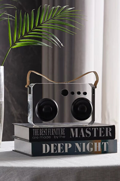 YNSK Luxury | Dekoratif Kristal Cam Retro Kayışlı Radyo Tasarımlı Obje – Masa...