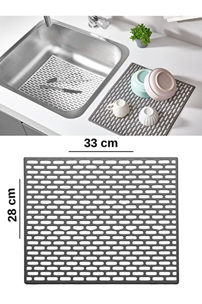 MAİN SHOP Dikdörtgen Silikon Ayarlanabilir Kaydırmaz Lavabo Üst ve İç Matı 33...