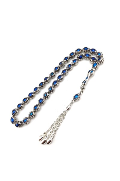 Selderesi Lacivert Mineli Metal Alpaka Ağır Tesbih Döküm AĞIR TESPİH