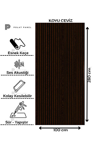 POLAT PANEL Esnek Keçeli Slim Duvar Paneli 100cm