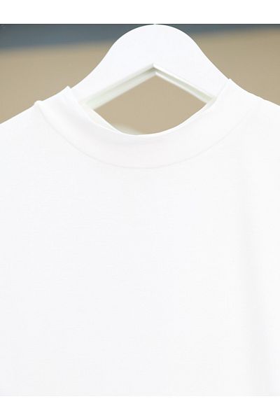 Modamorfo Stand Collar Skirt Pleated Combed Cotton Underwear -White