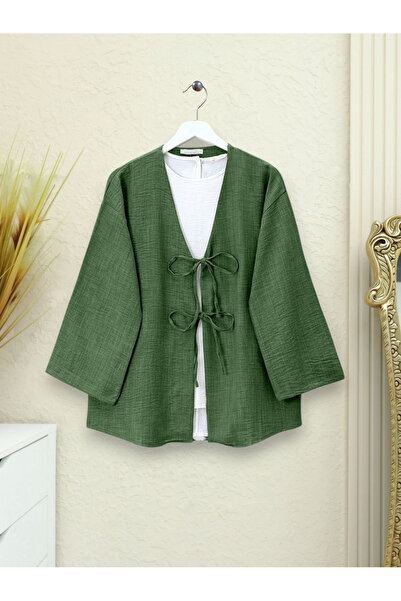 Modamorfo Кімоно з шнурівкою спереду - темно-зелений