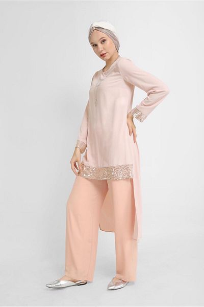 Alvina Arm Tip Pull Detailed Tunic 40876