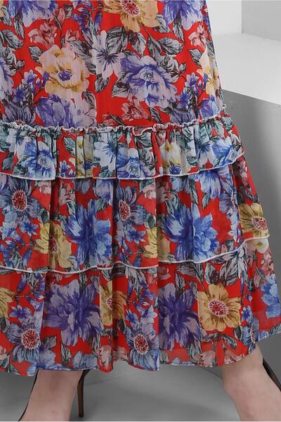 Alvina FLOWER PATTERNED RUFFLE DRESS 42913