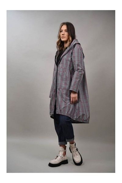 FASHIONLAND SPLENDICO CHECKED FOITA JACKET ONE SIZE Grey
