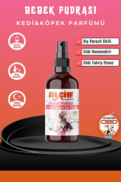 ALÇİN Kedi Ve Köpek Parfümü Parazit Karşıtı Içerikli Bebek Pudrası Kokulu 100...