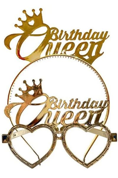 Laviyosa Birthday Queen Mika Crown Glasses - Birthday Concept - Party Supplies