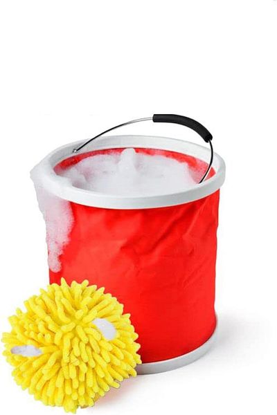 Generic Foldable Water Bucket 9-11l Car Cleaning Sponge Combo Offer