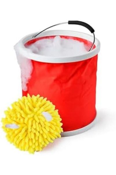 Generic Foldable Water Bucket 9-11l Car Cleaning Sponge Combo Offer