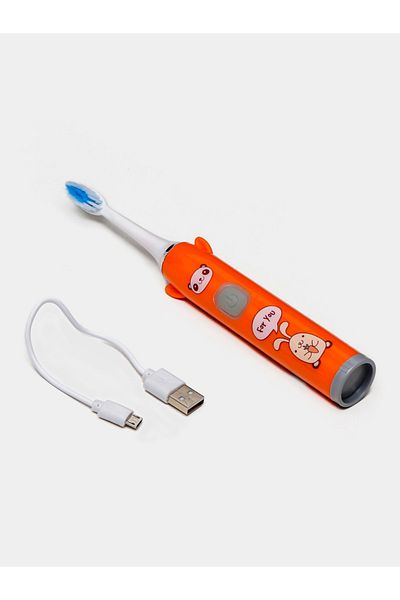 ABYZ Electric Toothbrush For Children With 2 Heads, Usb Charging, Orange Color