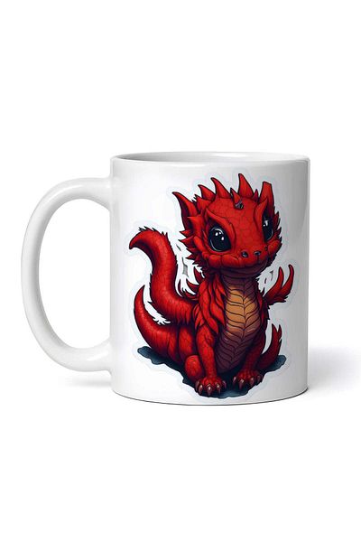 OEM Cană albă personalizată, Dragon de Foc, INOVATIX®. 330ml