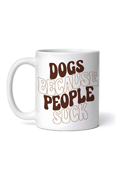 OEM Cană albă personalizată, Câini pentru că oamenii sunt varză, INOVATIX®. 3...