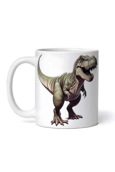 OEM Cană albă personalizată, dinozaur Tyrannosaurus Rex, INOVATIX®. 330 ml