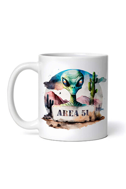 OEM Cană albă personalizată, Alien Area 51, INOVATIX®. 330ml