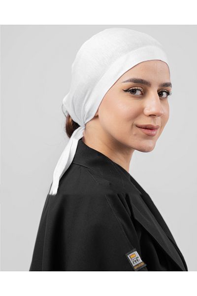 outline Under-hijab cap with tie back - white