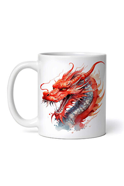 OEM Cană albă personalizată, Huffy Red Dragon, INOVATIX®. 330ml