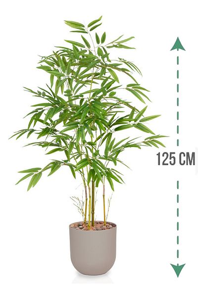 Generic شجرة بامبو اصطناعية بمركن بلاستيك اسطواني