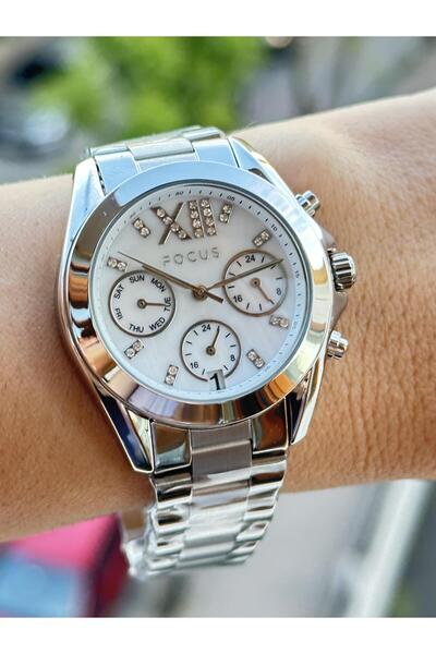 Focus DUAL TİME AKTİF GÖSTREGELER KOMPLE ÇELİK SPOR ŞIK KULLANIMA UYGUN KADIN KOL SAATİ