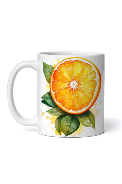 OEM Εξατομικευμένη Λευκή Κούπα, Φέτα Πορτοκαλιού, Inovatix®. 330ml