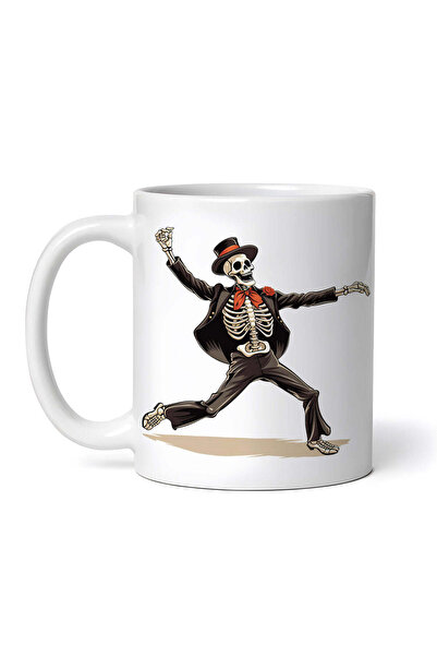 OEM Cană albă personalizată, Dans Schelet cu Frac, INOVATIX®. 330ml