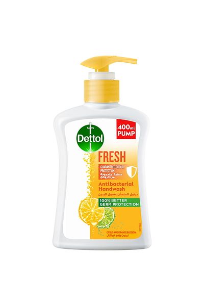 Dettol Hand Wash Liquid Soap Fresh Pump Citrus & Orange Blossom 0.4 L