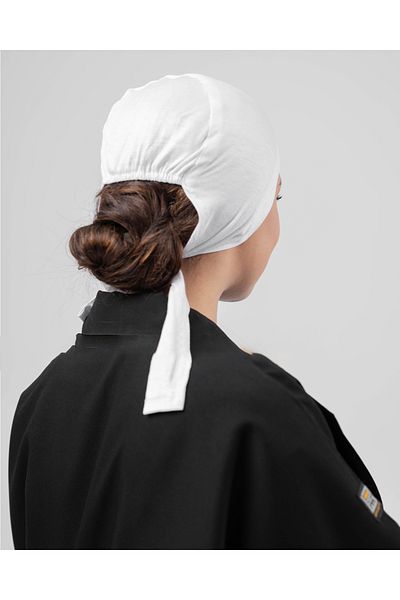 outline Under-hijab cap with tie back - white