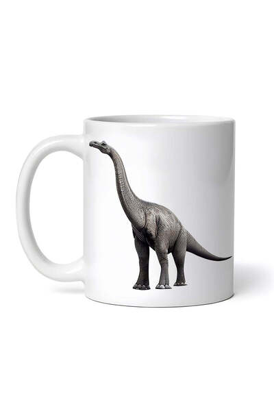 OEM Cană albă personalizată, dinozaur Diplodocus, INOVATIX®. 330ml