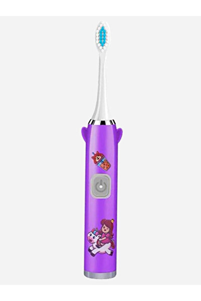 ABYZ Electric toothbrush for children with 2 heads and battery included, purple color