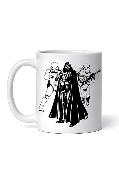OEM Cană albă personalizată, Darth Vader Sandtroopers Mandalorian Star Wars, INOVATIX®. 330 ml