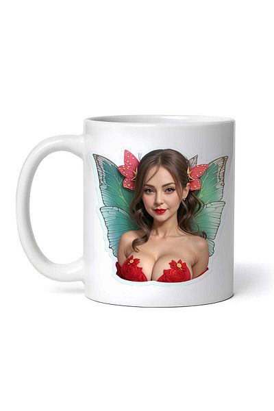 OEM Cană albă personalizată, Fetița Fluture Fiona, INOVATIX®. 330ml