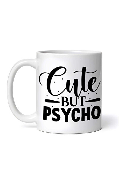 OEM Εξατομικευμένη Λευκή Κούπα, Cute But Psycho, Inovatix®. 330 ml