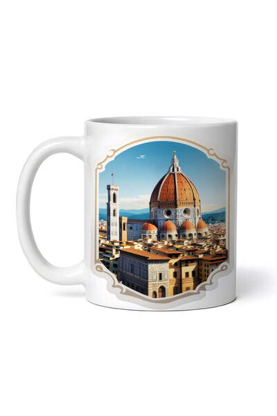 OEM Cană albă personalizată, Catedrala din Florența, INOVATIX®. 330ml