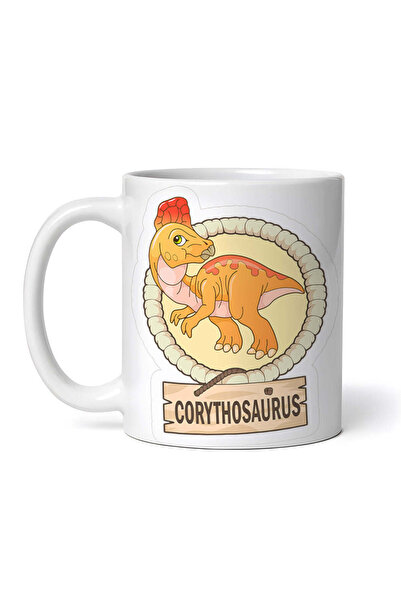 OEM Cană albă personalizată, dinozaur Corythosaurus, INOVATIX®. 330ml