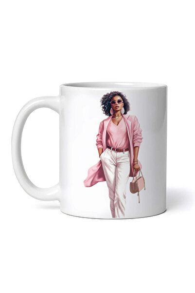 OEM Εξατομικευμένη Λευκή Κούπα, Κορίτσι με Ροζ Αλίκη, Inovatix®. 330ml