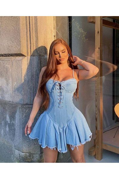 PleasureOfSilk Denim Mini Dress