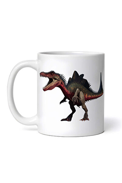 OEM Cană albă personalizată, dinozaur Spinosaurus, INOVATIX®. 330ml