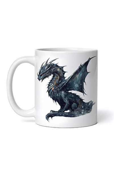 OEM Εξατομικευμένη Λευκή Κούπα, Δράκος με Τεντωμένα Φτερά, Inovatix®. 330ml