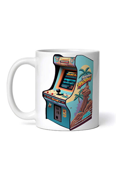 OEM Cană albă personalizată, consolă de jocuri verticală Donkey Kong Arcade, INOVATIX®. 330ml