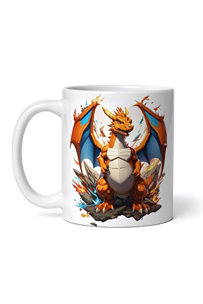 OEM Cană albă personalizată, Pokemon Dragon cu papion, INOVATIX®. 330ml