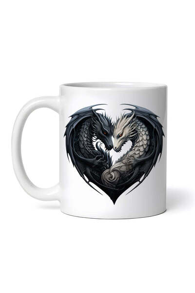 OEM Cană albă personalizată, Dragons in Love Mystic, INOVATIX®. 330ml