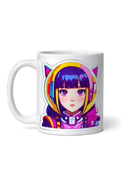 OEM Cană albă personalizată, Fată cu breton, INOVATIX®. 330ml