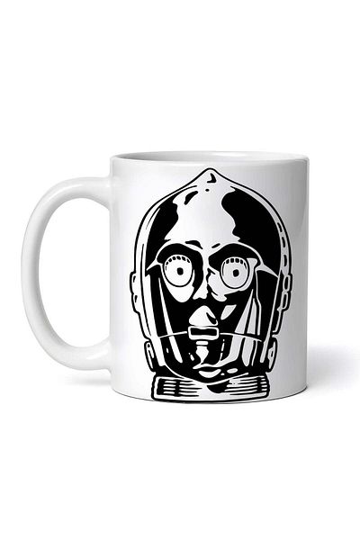 OEM Personalized white mug, Druid C3PO Star Wars, INOVATIX®. 330 ml