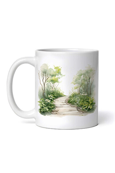 OEM Εξατομικευμένη Λευκή Κούπα, Road In The Flower Garden, Inovatix®. 330ml