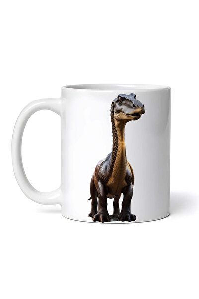 OEM Cană albă personalizată, dinozaur Diplodocus, INOVATIX®. 330ml