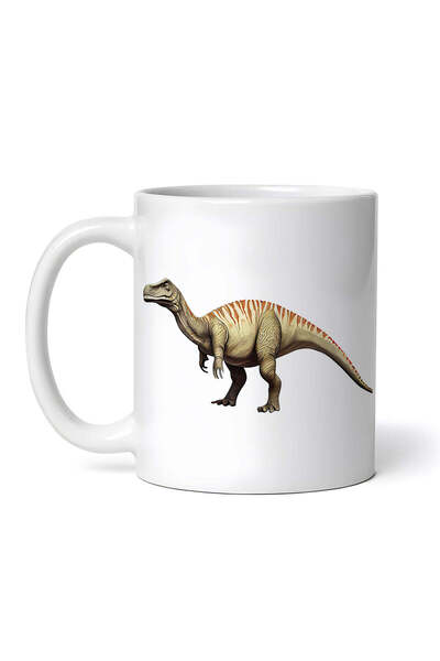 OEM Cană albă personalizată, dinozaur Iguanodon, INOVATIX®. 330ml