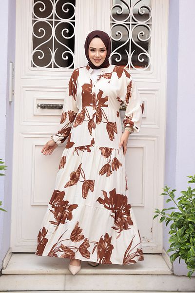 N.S NEVA STYLE Φόρεμα Hijab με σχέδιο 24062TB