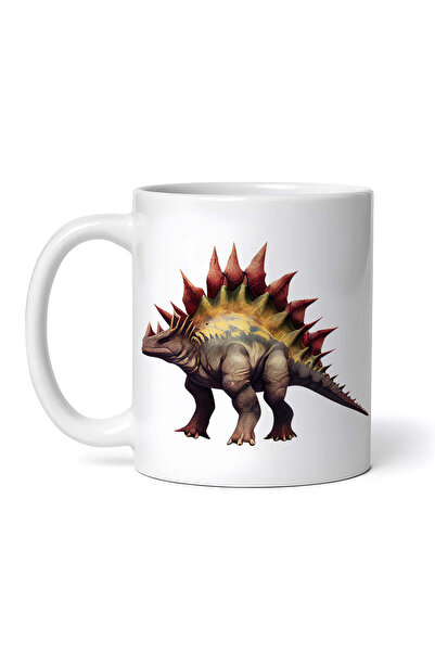 OEM Cană albă personalizată, dinozaur Stegosaurus, INOVATIX®. 330ml