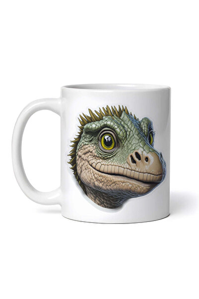OEM Cană albă personalizată, Șopârlă Dinozaur, INOVATIX®. 330ml