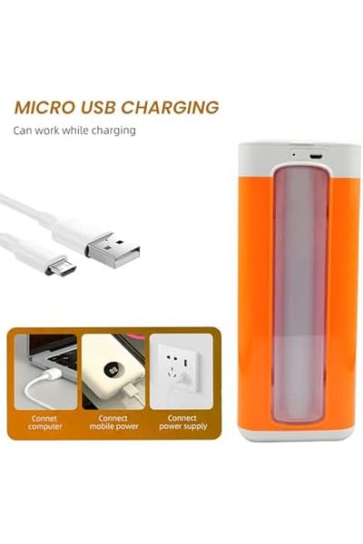 Generic مصباح طوارئ LED WD-869، 68 SMD، قابل لإعادة الشحن مع سطوع قابل للتعديل، شحن Micro USB، مدمج
